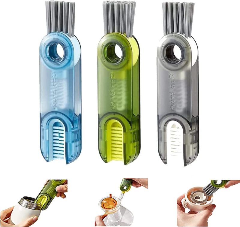 Photo 1 of 3Pcs 3 in 1 Multipurpose Bottle Gap Cleaner Brush, Mini Multi-Functional Insulation Cup Crevice Cleaning Tools, Washing Tool for Kitchen, Bottle Cup-Holder Cleaner for Water Bottle Nursing Bottle Cup
