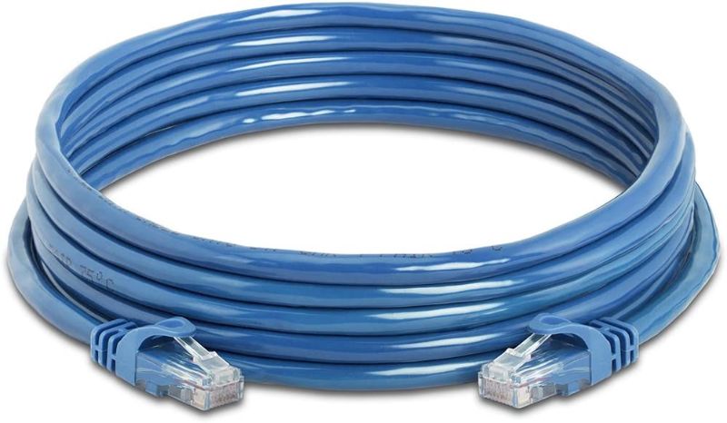 Photo 1 of Cmple Cat6 Ethernet Cable 10Gbps - Computer Networking Cord with Gold-Plated RJ45 Connectors, 550MHz Cat6 Network Ethernet LAN Cable Supports Cat6, Cat5e, Cat5 Standards - 15 Feet Blue 