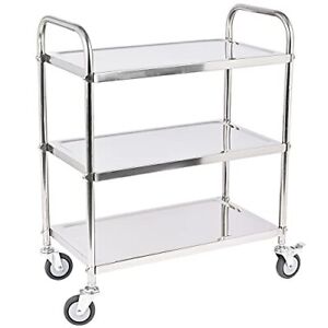 Photo 1 of Amarite 3 Shelf Stainless Steel cart?420 lbs?1MM Thick?Serving cart with Wheels