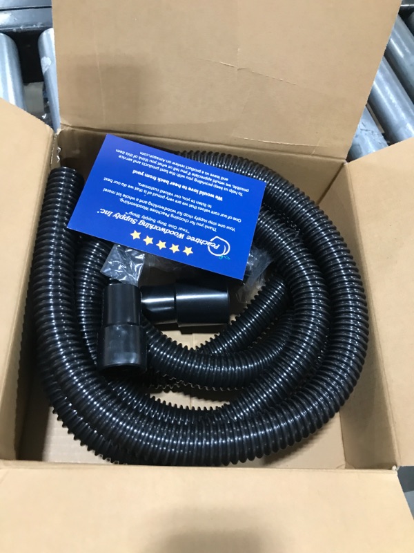 Photo 2 of 10 Foot Long Dust Collection Power Tool Hose Kit for Multiple Types/Brands of Power Tools and Work Shop Vacuums with Threaded Fittings 3 Fittings