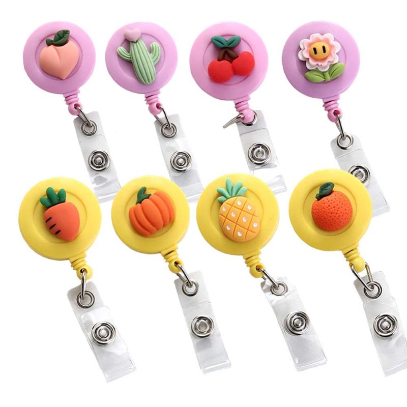 Photo 1 of ANDGING 8 Pc Cute Fruit Dietitian Badge Reels Retractable for Nurses, Funny Flower Vegetable Food Badge Holder Retractable for Teacher Office Student Doctor Nurse Sunflower Cactus Nursing Badge Clips 3 Pc Butterfly Badge Reels