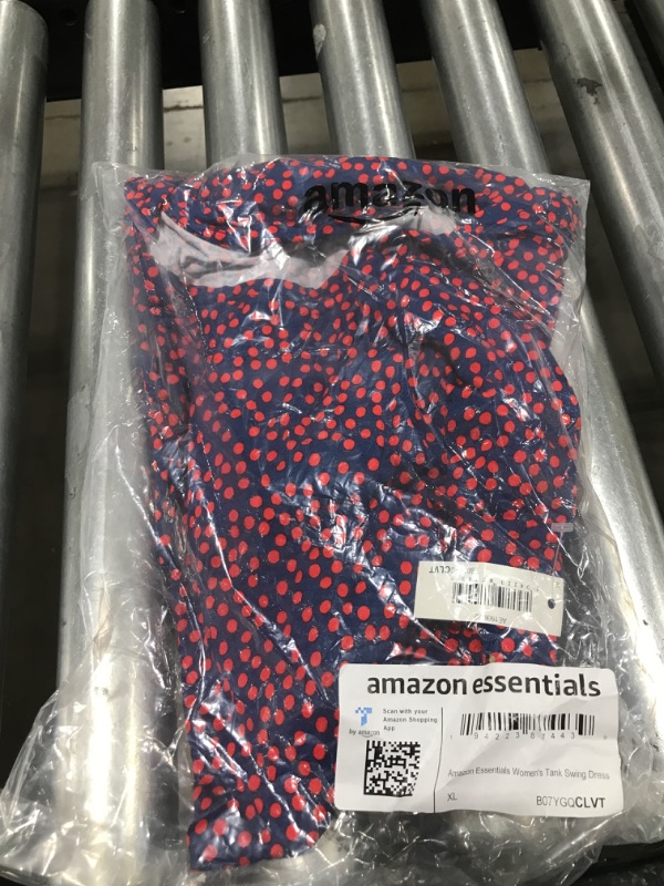 Photo 2 of Amazon Essentials Women's Tank Swing Dress (Available in Plus Size) Rayon Blend Navy/Red, Dots X-Large