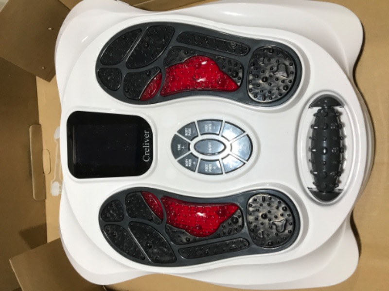 Photo 2 of Foot Stimulator (FSA HSA Eligible) with EMS TENS for Pain Relief and Circulation, Electric Feet Legs Massagers Machine for Neuropathy and Plantar Fasciitis, Nerve Muscle Stimulator with Electrode Pads White