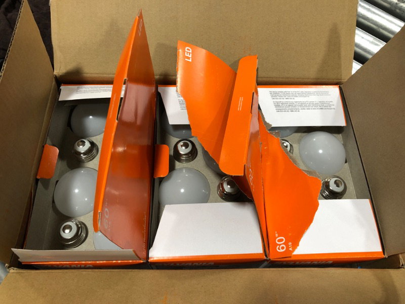 Photo 2 of SYLVANIA ECO LED A19 Light Bulb, 60W Equivalent, Efficient 9W, 7 Year, 750 Lumens, Non-Dimmable, Frosted, 5000K Daylight - 24 Pack (40987) Daylight (5000k) 24 Count (Pack of 1) 60W Light Bulb