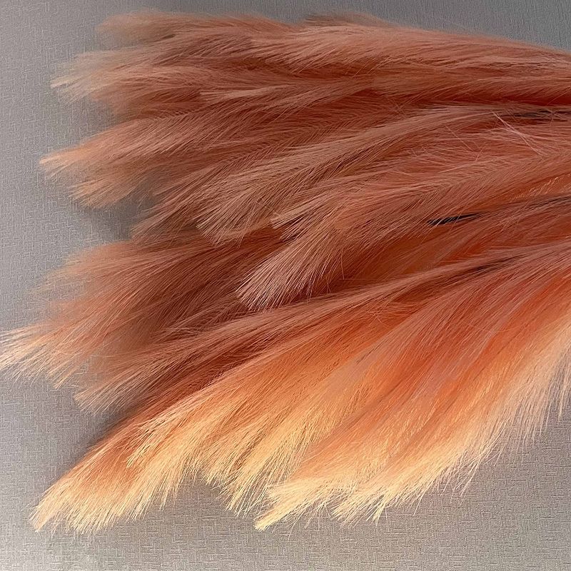 Photo 1 of 4 Pcs Faux Orange Pampas Grass Tall 43"Fluffy Pampas Grass Large Stems,Fake Artificial Pompous Grass Decor Branches,Floor Vase Filler for Living Room,Home,Kitchen Decor or Wedding Boho Decor (Orange)
