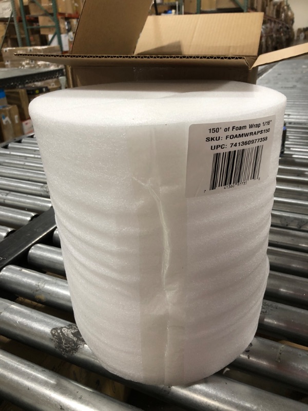 Photo 2 of 150' Foam wrap- protect glass & fragile items with foam wrap. 150' x 12" foam wrap 150-Feet - minor damage on item see photos - 