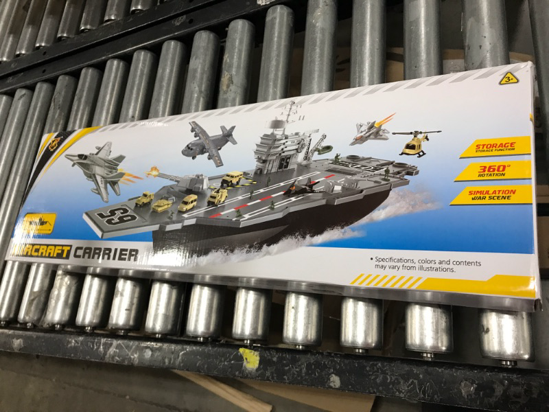 Photo 2 of 33-Inch Aircraft Carrier Mega Playset - Ultimate Military Battle Set for Boys with Realistic Battleship, Fighter Jets, Toy Soldier Figures, Military Vehicles for Kids Imaginary Pretend Play