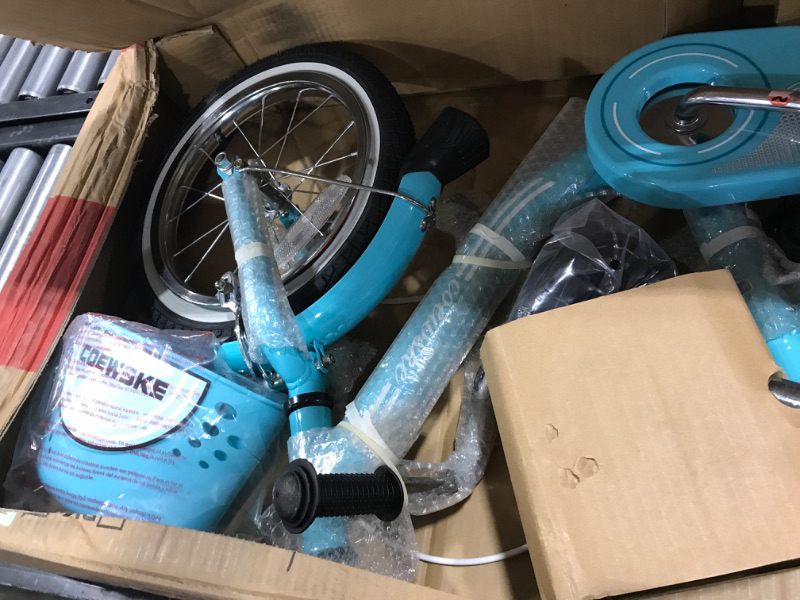 Photo 1 of COEWSKE Kid's Bike Steel Frame Children Bicycle 14-16 Inch with Training Wheel Blue 14 Inch