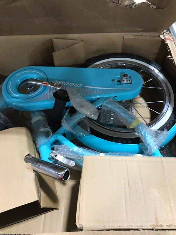 Photo 1 of COEWSKE Kid's Bike Steel Frame Children Bicycle 14-16 Inch with Training Wheel Blue 14 Inch