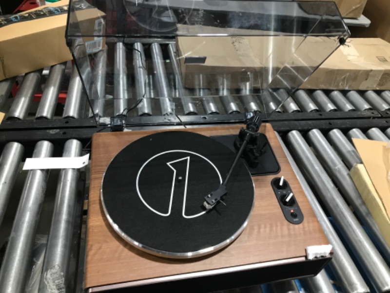 Photo 2 of 1 by ONE High Fidelity Belt Drive Turntable with Built-in Speakers, Vinyl Record Player with Magnetic Cartridge, Bluetooth Playback and Aux-in Functionality, Auto Off