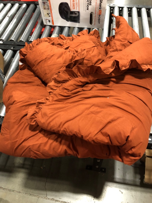 Photo 1 of  Orange Comforter Set Queen Rust Comforter Bedding Sets Full Size Terracotta Comforter Queen Caramel Solid Color Bed Comforter for Women Men Boys Girls Reddish Brown Comforter Queen Quilt