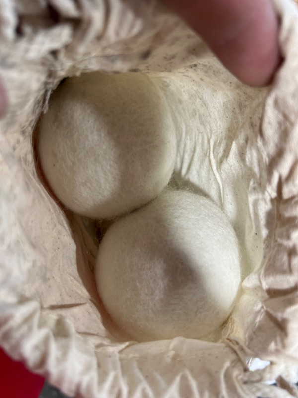 Photo 1 of Budieggs Wool Dryer Balls Organic XL 6-Pack, 100% New Zealand Chemical Free Fabric Softener for 1000+ Loads, Baby Safe & Hypoallergenic, Reduce Wrinkles & Shorten Drying Time Naturally White-xl