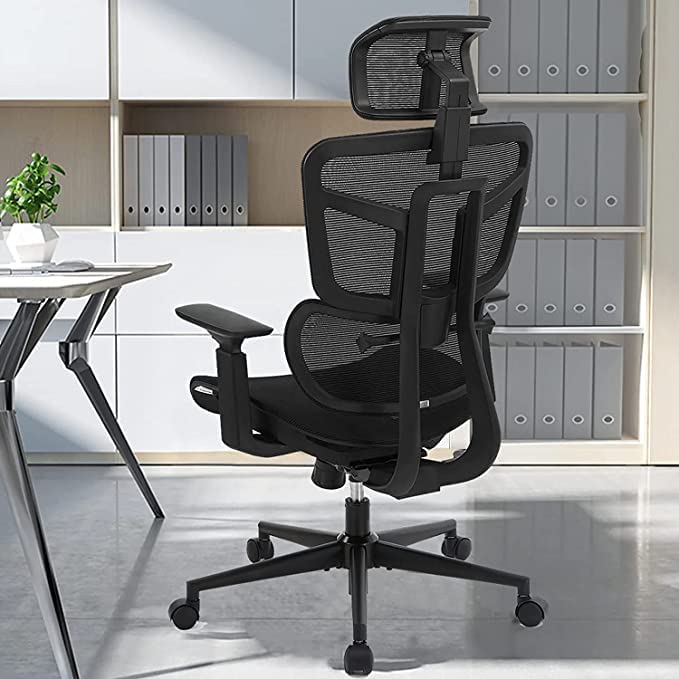 Photo 1 of Ergonomic Office Chairs, Mesh Desk Chair with 3D Headrest, 5-Year Warranty Executive Chair with 2D Armrest, High Back Computer Chair, BIFMA Passed Task Chairs for Home Office, Black