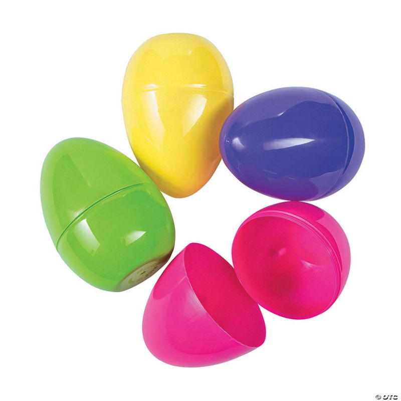 Photo 1 of 6" Fillable Plastic Bright Easter Eggs - 12 Pc.
