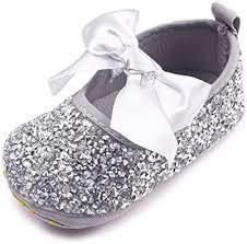 Photo 1 of  Baby Girl Shoes Mary Jane Flats Anti-Slip Princess Wedding Dress Infant Girl Soft Lightweight Crib Shoes--- size 