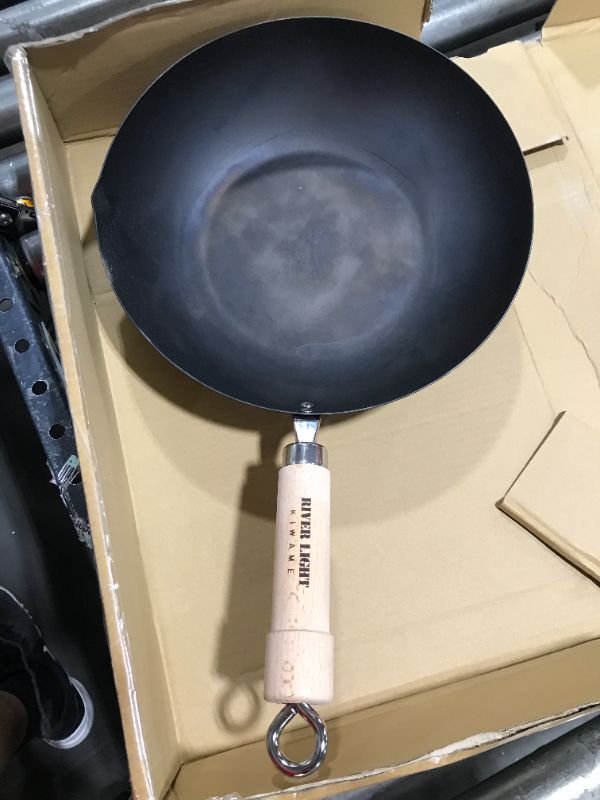 Photo 2 of (Riverlight) River Light Iron Frying Pan, Kyoku, Japan, 11.8 inches (30 cm), Induction Compatible, Wok, Made in Japan 30cm Single Item fried pot