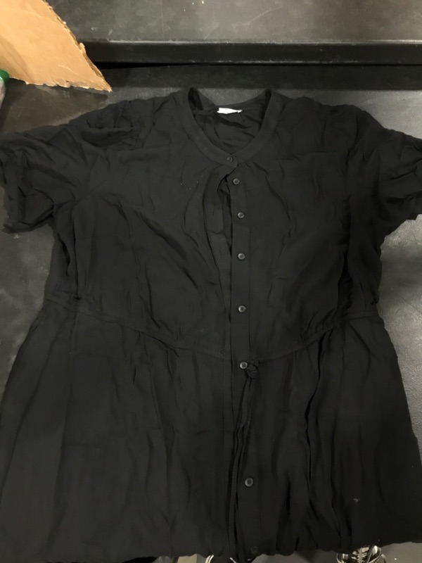 Photo 1 of Amazon Essential Women's Short Sleeve Button Front Dress - Size XL