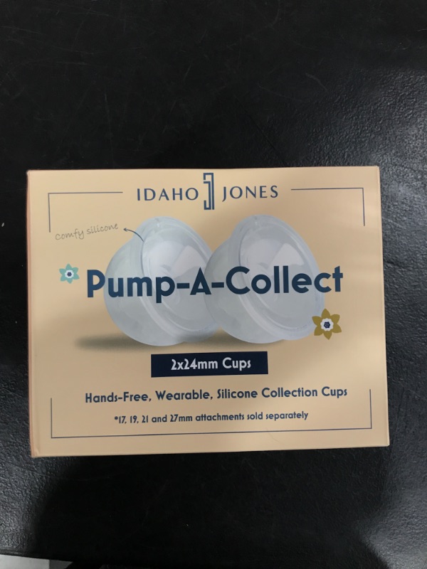 Photo 2 of Hands-Free Wearable Universal Breast Milk Collection Cups Silicone Flanges (2x24mm), Pump-A-Collect – Idaho Jones Breastmilk Container Cups (Freemie, Spectra, Caracups, Legendairy Imani i2)