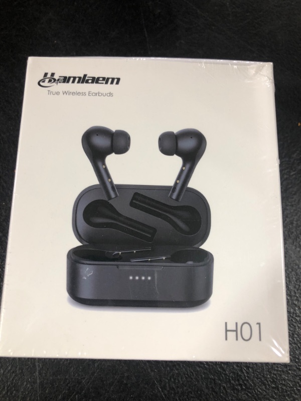 Photo 2 of Hamlaem True Wireless Earbuds, Bluetooth Headphones with Immersive Sound, Wireless Charging Case, USB-C Quick Charge, 30-Hour Playtime, IPX8 Water Resistance, Touch Control and Noise Canceling Mics