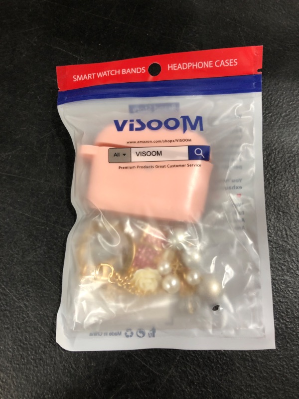 Photo 2 of Case for Airpods Pro 2nd Generation - VISOOM Bling Airpods Pro 2 Cases Cover Women Silicone iPods Pro 2 Earbuds Wireless Charging Case Girl Glitter Keychain for Apple Airpod Gen Pro 2 Pink