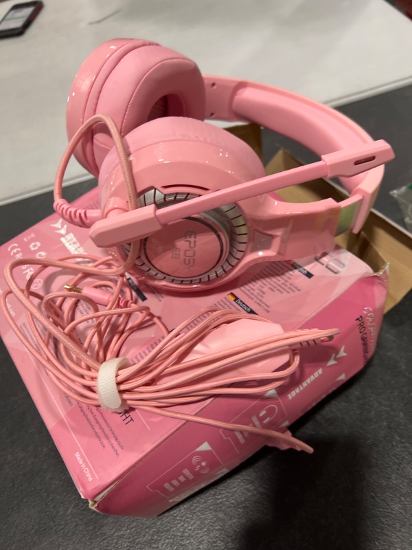 Photo 3 of Gaming Headset Pink for PS4, PS5, Noise Cancelling Over Ear Headphones with Microphone LED Light Mic for Laptop, Mac, Nintendo, PS3 Games