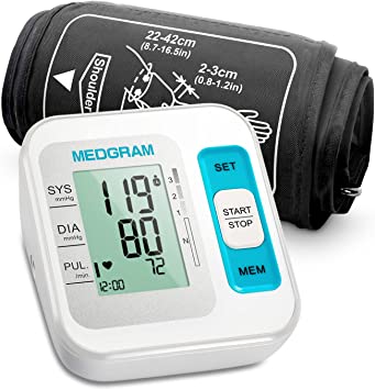 Photo 1 of Blood Pressure Monitors for Home Use Upper Arm, MEDGRAM Accurate Blood Pressure Cuff for Home Use with Large Cuff 8.7-16.5 inch(22-42cm), Automatic & Digital BP Machine, 2 x 120 Sets Memory 