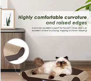 Photo 1 of Extra Large Cat Scratcher Sofa Bed 27.6 x 11 Inches- Cat Scrathing Cardboard,100% Recycled Paper Cat Scratchers for Indoor Cats - Cat Scratcher Lounge, Cat Scratch Pad - Cardboard Cat Bed Couch 