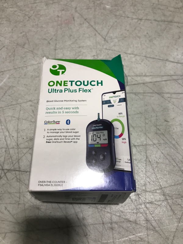 Photo 3 of OneTouch Ultra Plus Flex Blood Glucose Meter | Glucose Monitor For Blood Sugar Test Kit | Blood Glucose Monitoring System Includes Blood Glucose Monitor and Carrying Case