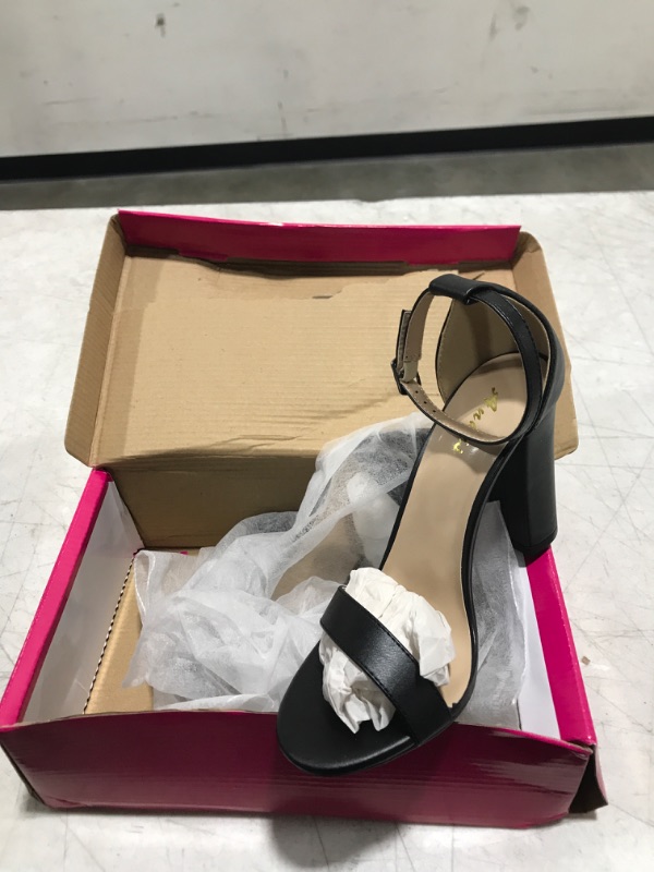 Photo 1 of Ankis Nude Black Clear Heels for Women Open Toe Ankle Strap High Heel Sandals Party Wedding Strappy Buckle Sandals Standard Size 4 Inches Tall High Heel Design 7 Black