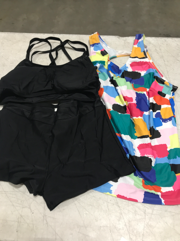 Photo 2 of Yonique Tankini Swimsuits for Women 3 Piece Bathing Suits Swim Tank Top with Boy Shorts and Bra Modest Swimwear

