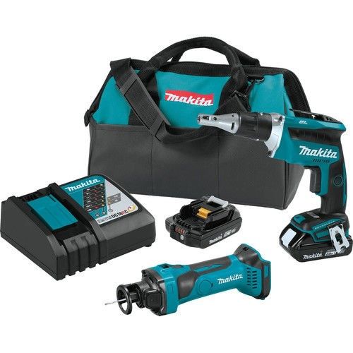 Photo 1 of "Makita XT255R 18-Volt 2-Tool Cordless Screwdriver and Cut-Out Tool Combo Kit"
