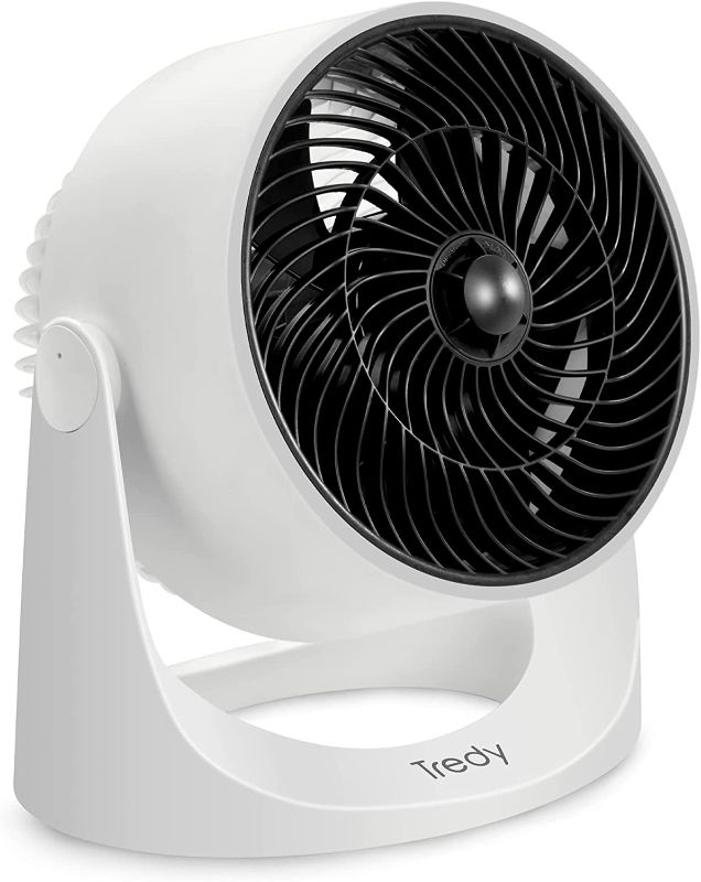 Photo 1 of Tredy Air Circulator Fan,Small Quiet TurboForce Desk Fans with Base-Mounted Controls,3 Speed Cooling Fan,Floor Fan for Whole Room Home Bedroom Office-8 Inches
