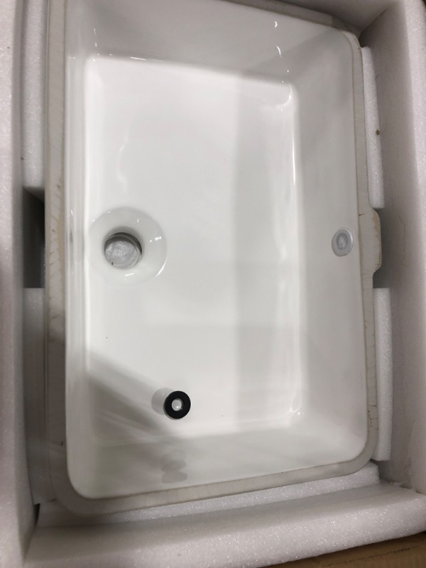 Photo 2 of STYLISH 20 inch Porcelain Rectangular Undermount Bathroom Sink with Overflow, P-209H