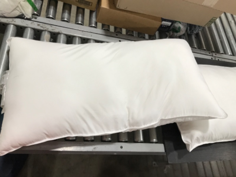 Photo 1 of Amazon Basics Down-Alternative Pillows, Soft Density for Stomach and Back Sleepers - Standard (Pack of 2), White Standard (Pack of 2) Soft Pillow (Pack of 2)
