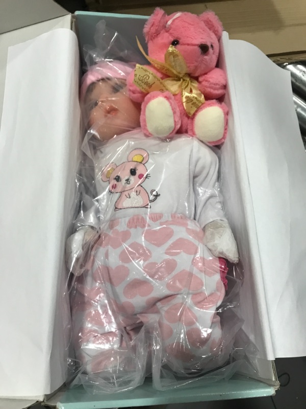 Photo 2 of Yesteria Lifelike Reborn Baby Dolls 22 Inches Silicone Vinyl Weighted Cotton Body Gift Set with Accessories