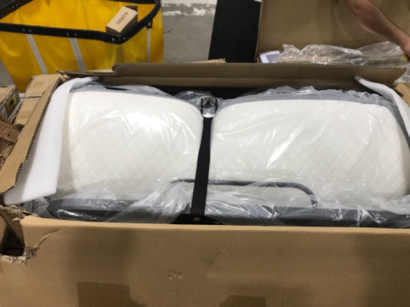Photo 1 of Karcog Folding Bed with Mattress, Rollaway Bed Storage Cover Included, Portable Foldable Guest Bed for Adults, Cot Size Fold up Bed with Memory Foam Mattress and Metal Frame on Wheels - 75” x 31" Small Single Basic