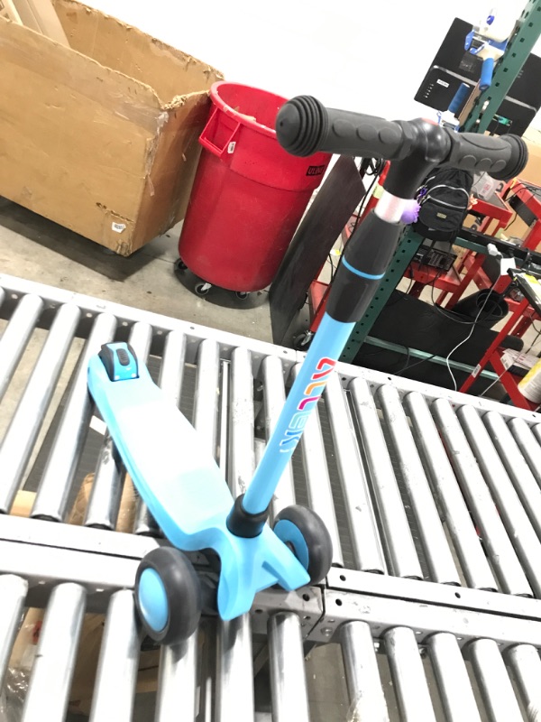 Photo 1 of Allek Kick Scooter B02, Lean 'N Glide Scooter with Extra Wide PU Light-Up Wheels and 4 Adjustable Heights for Children from 3-12yrs (Aqua Blue)