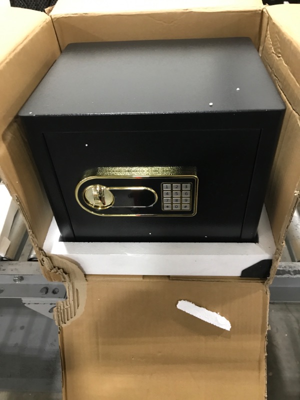 Photo 2 of 1.2Cub Fireproof Safe with Waterproof Fireproof Money Bag, Safe Box with Digital Keypad Key and Emergency Battery Box, Home Safe for Cash, Jewellery, Important Documents, Guns or Medicines 1.2Cub Black