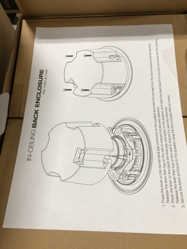 Photo 3 of Monoprice ABS Back Enclosure (Pair) for PID 4104 8in Ceiling Speaker, Includes 4 Speaker Mounting Screws 8 Inch