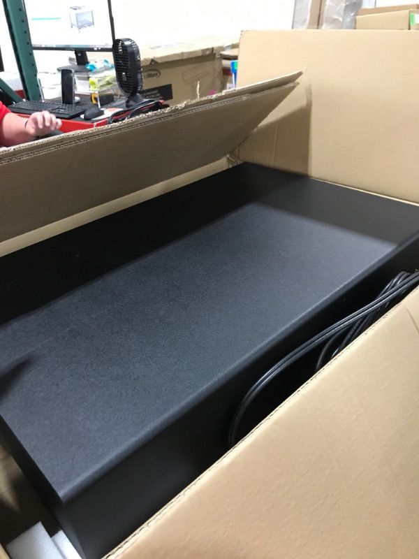 Photo 1 of Monoprice - 135847 Ssw-12 Powered Slim Subwoofer - 12 Inch - Black with Ported Design, 150 Watts, Lowprofile Includes On-Wall Mounting Brackets
