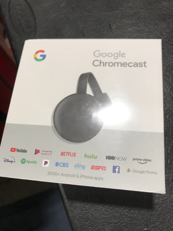 Photo 2 of Google Chromecast - Streaming Device with HDMI Cable - Stream Shows, Music, Photos, and Sports from Your Phone to Your TV Black