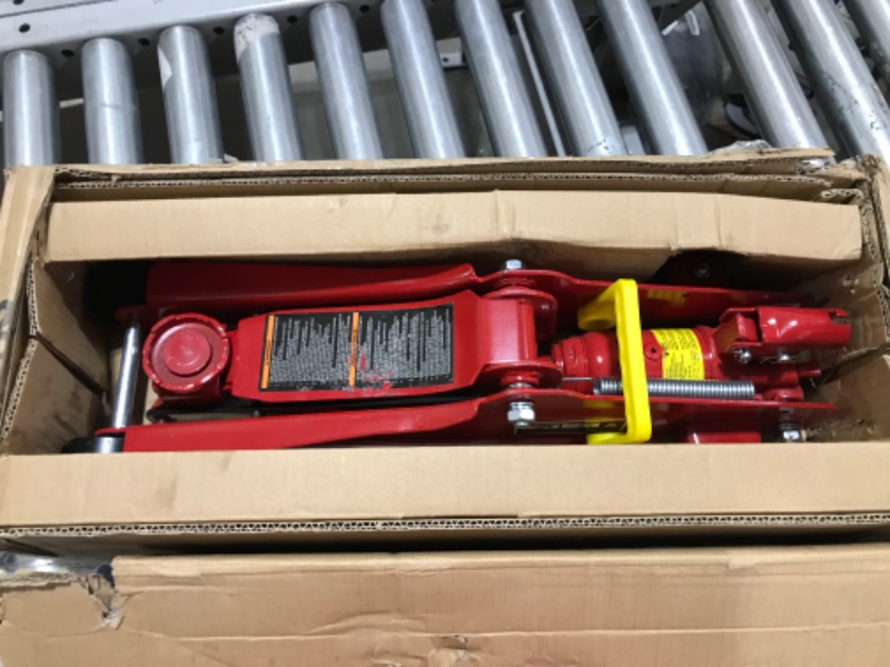 Photo 2 of BIG RED TAM825051 Torin Hydraulic Low Profile Trolley Service/Floor Jack with Single Piston Quick Lift Pump, 2.5 Ton (5,000 lb) Capacity, Red