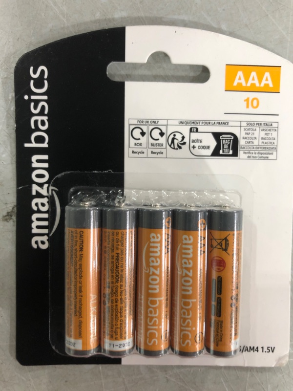 Photo 2 of Amazon Basics 10 Pack AAA High-Performance Alkaline Batteries, 10-Year Shelf Life 10 Count (Pack of 1)