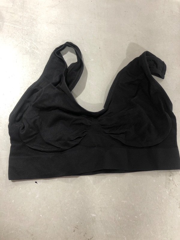 Photo 1 of Calvin Klein Women's Invisibles Comfort Seamless Lightly Lined V Neck Bralette Bra X-Large Plus Black