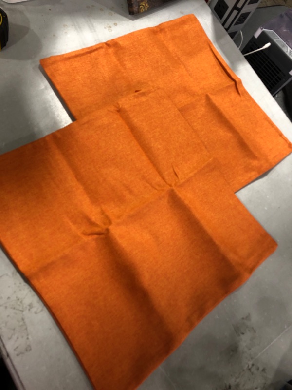 Photo 2 of 2 PIECE ORANGE PILLOW COVERS 16" X 16"