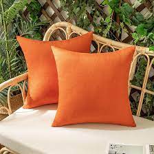 Photo 1 of 2 PIECE ORANGE PILLOW COVERS 16" X 16"