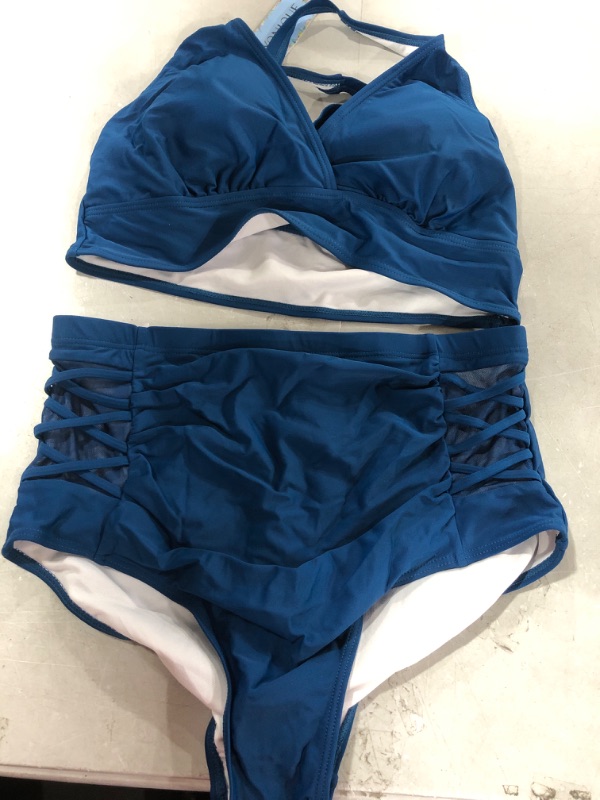 Photo 1 of 2 PIECE BLUE SWIMSUIT SIZE 14W