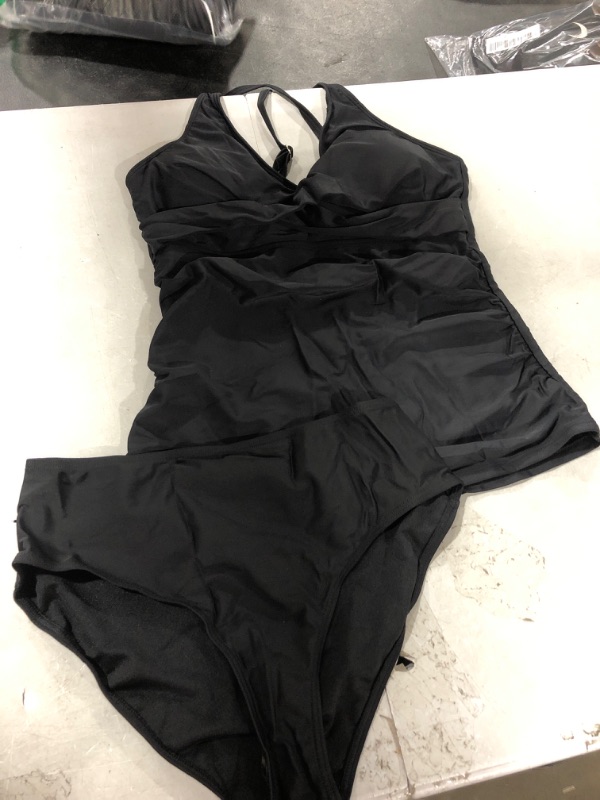 Photo 1 of ALL BLACK 2 PIECE SWIMSUIT SIZE L 