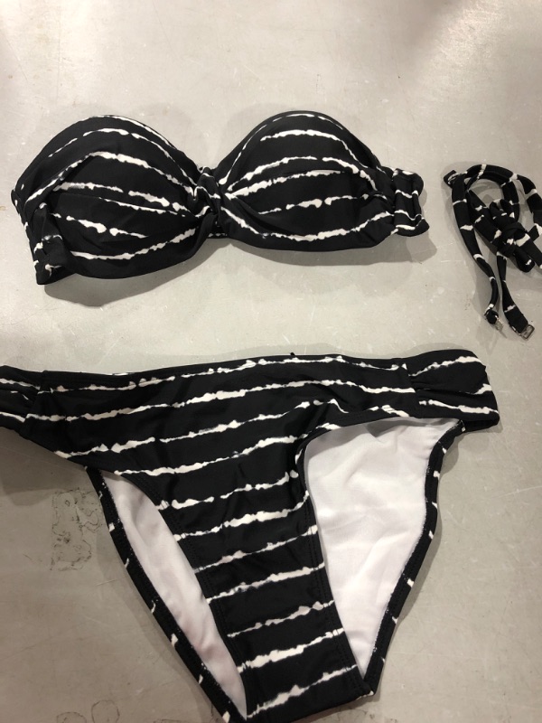 Photo 1 of 2 PIECE BLACK/WHITE BIKINI SIZE S 