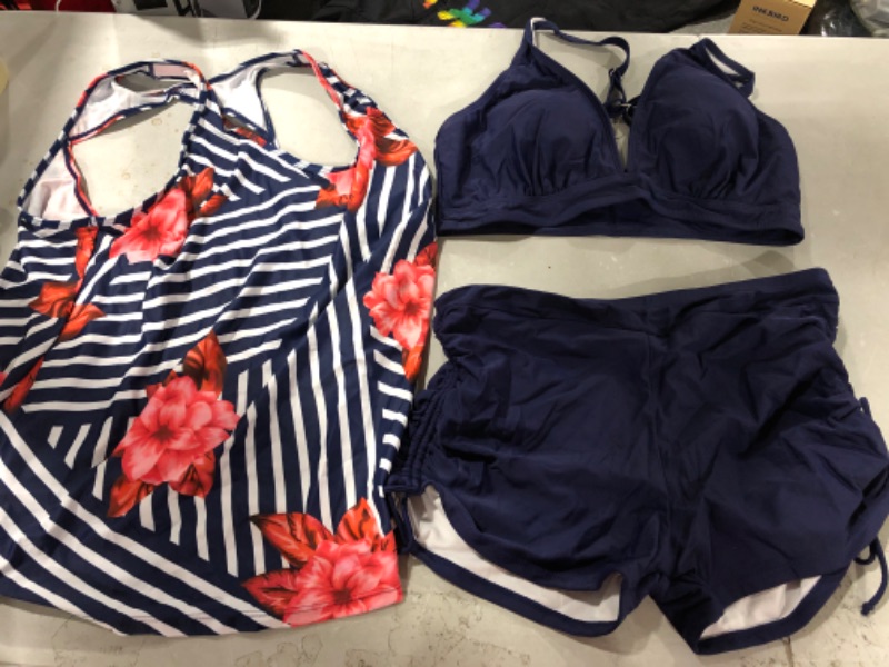 Photo 1 of 3 PIECE NAVY BLUE SWIMSUIT SIZE XL 